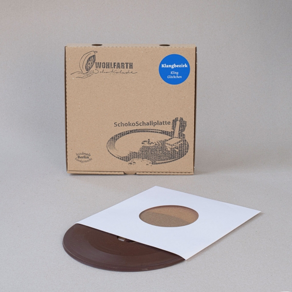 die bekannte Schokoladen Schallplatte Kling Glöckchen von Wohlfarth Schokolade aus Berlin